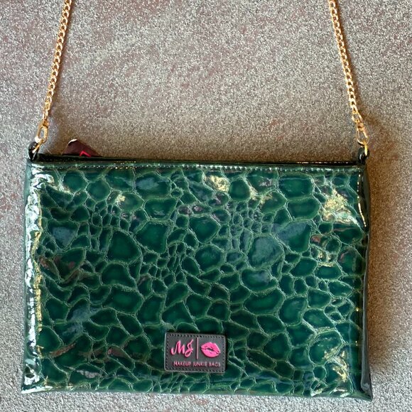 Makeup Junkie Handbags - Emerald Gator Crossbody